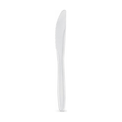 Coltelli di plastica bianchi medi pesanti in PP 17,5 cm - 100 pz