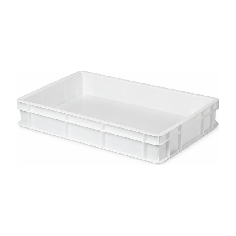 Cassa chiusa per impasto pizza in plastica per alimenti bianca 60x40 cm h 7 cm Mobil Plastic