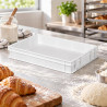 Cassa chiusa per impasto pizza in plastica per alimenti bianca 60x40 cm h 10 cm Mobil Plastic