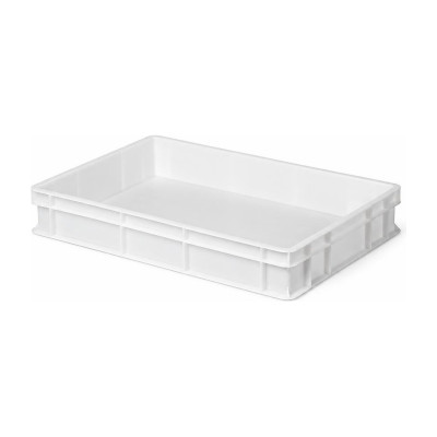 Cassa chiusa per impasto pizza in plastica per alimenti bianca 60x40 cm h 10 cm Mobil Plastic