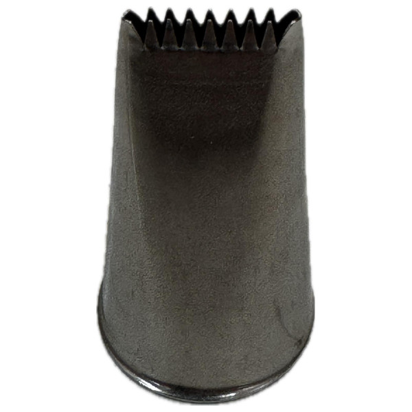 Mini bocchetta per sac à poche piatta seghettata doppia in acciaio 10x2 mm