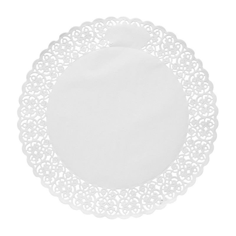 Pizzi in carta smaltati bianchi tondi Ø 25 cm per torte e pasticceria - 100 pz Leone