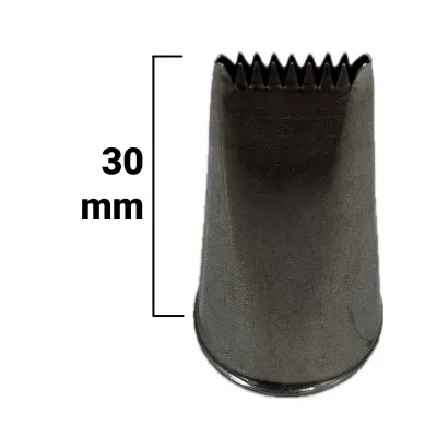 Mini bocchetta per sac à poche piatta seghettata doppia in acciaio 10x2 mm