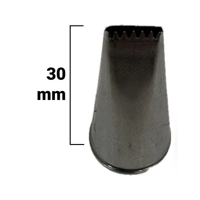 Mini bocchetta per sac à poche piatta seghettata singola in acciaio 10x2 mm