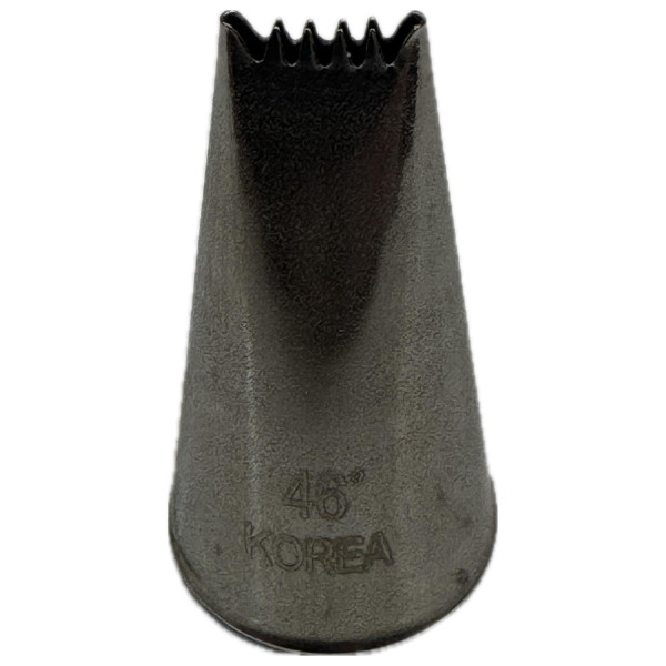 Mini bocchetta per sac à poche piatta seghettata doppia in acciaio 8x2 mm