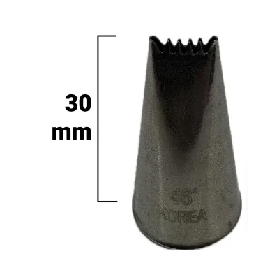 Mini bocchetta per sac à poche piatta seghettata doppia in acciaio 8x2 mm