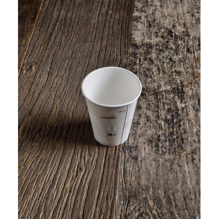 Bicchieri compostabili per bevande calde in cartoncino e Mater-Bi 240 ml - 50 pz