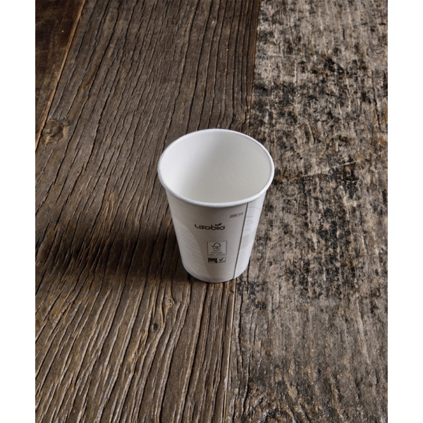 Bicchieri compostabili per bevande calde in cartoncino e Mater-Bi 240 ml - 50 pz