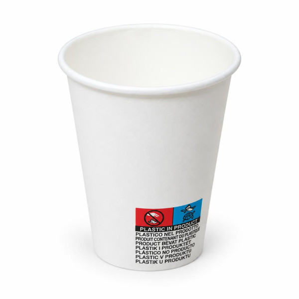 Bicchieri in cartoncino riciclabile bianco 240 ml per bevande calde e fredde Usobio Ø 8 cm - 50 pz