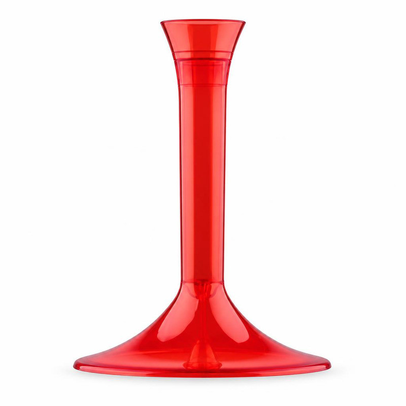 Gambi rossi per flute, calici e coppe champagne in plastica - 20 pz