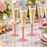 Gambi rosa per flute, calici e coppe champagne in plastica - 20 pz