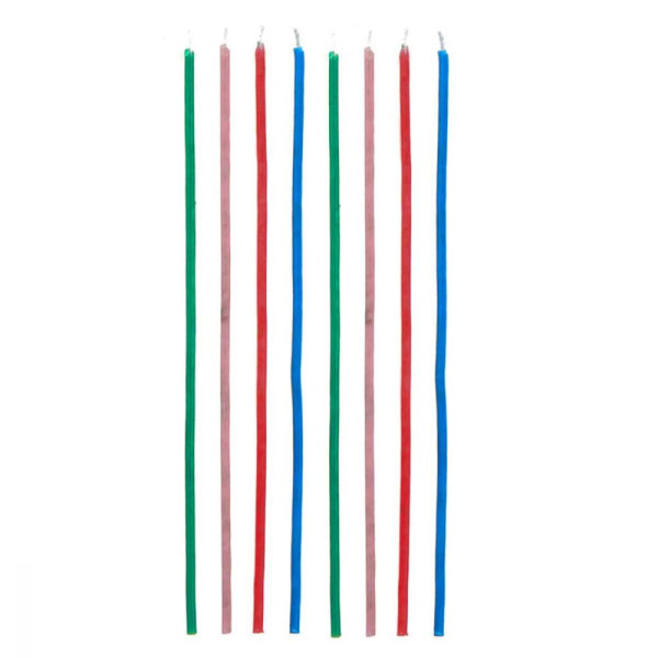 Candeline lunghe multicolore 17 cm - 24 pz