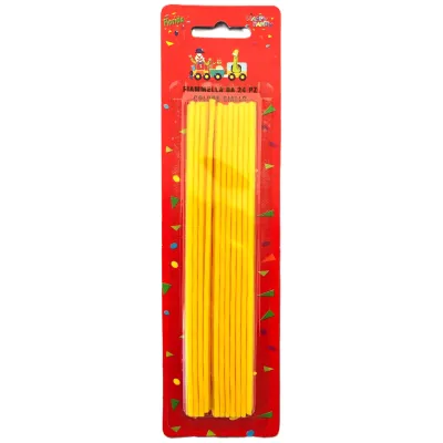 Candeline lunghe gialle 17 cm - 24 pz