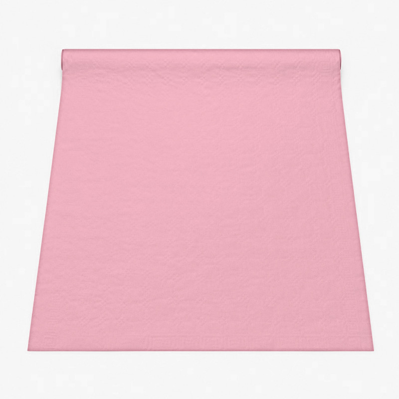 Tovaglia di carta in rotolo rosa confetto damascata 7 m
