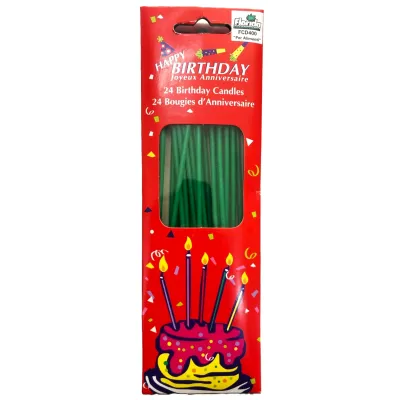 Candeline lunghe verdi 17 cm - 24 pz