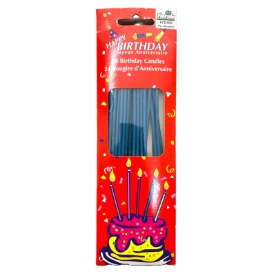 Candeline lunghe celesti 17 cm - 24 pz