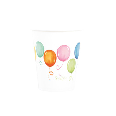 Bicchieri di carta Birthday Balloons 250 ml - 8 pz