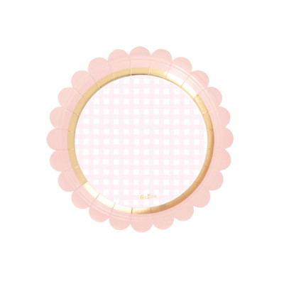 Piatti di carta Baby Chic rosa 18 cm - 8 pz