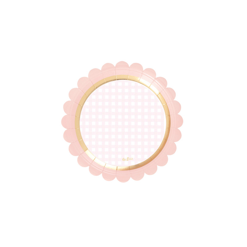 Piatti di carta Baby Chic rosa 18 cm - 8 pz