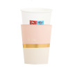 Bicchieri di carta Baby Chic rosa 250 ml con fascetta - 8 pz