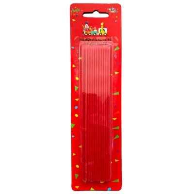Candeline lunghe rosse 17 cm - 24 pz