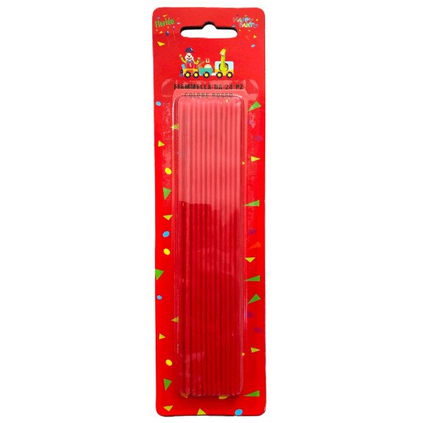 Candeline lunghe rosse  - 24 pz