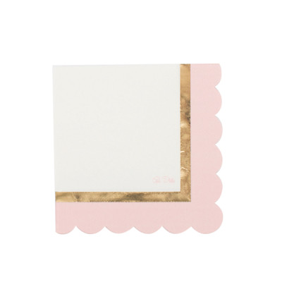 Tovaglioli di carta Baby Chic rosa 33x33 cm 3 veli sagomati - 16 pz