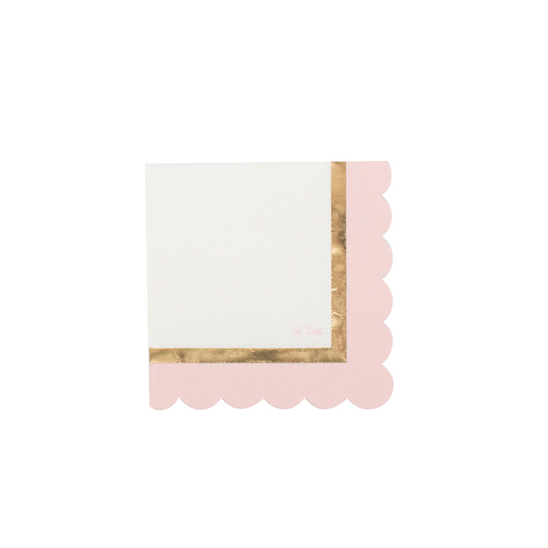 Tovaglioli di carta Baby Chic rosa 33x33 cm 3 veli sagomati - 16 pz