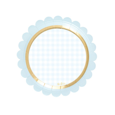 Piatti di carta Baby Chic azzurro 18 cm - 8 pz