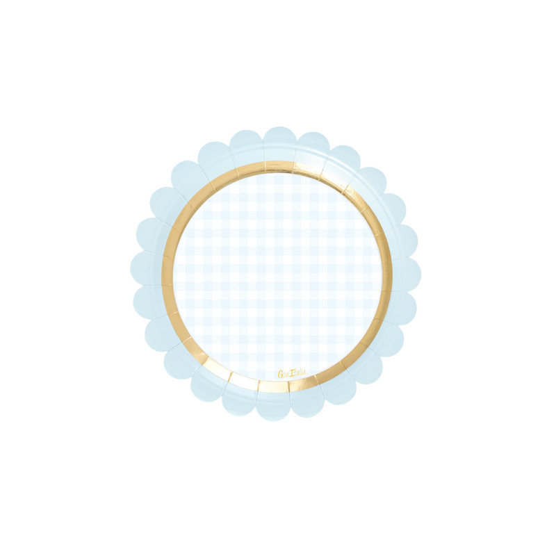 Piatti di carta Baby Chic azzurro 18 cm - 8 pz