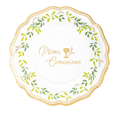 Piatti di carta Prima Comunione 27 cm - 8 pz