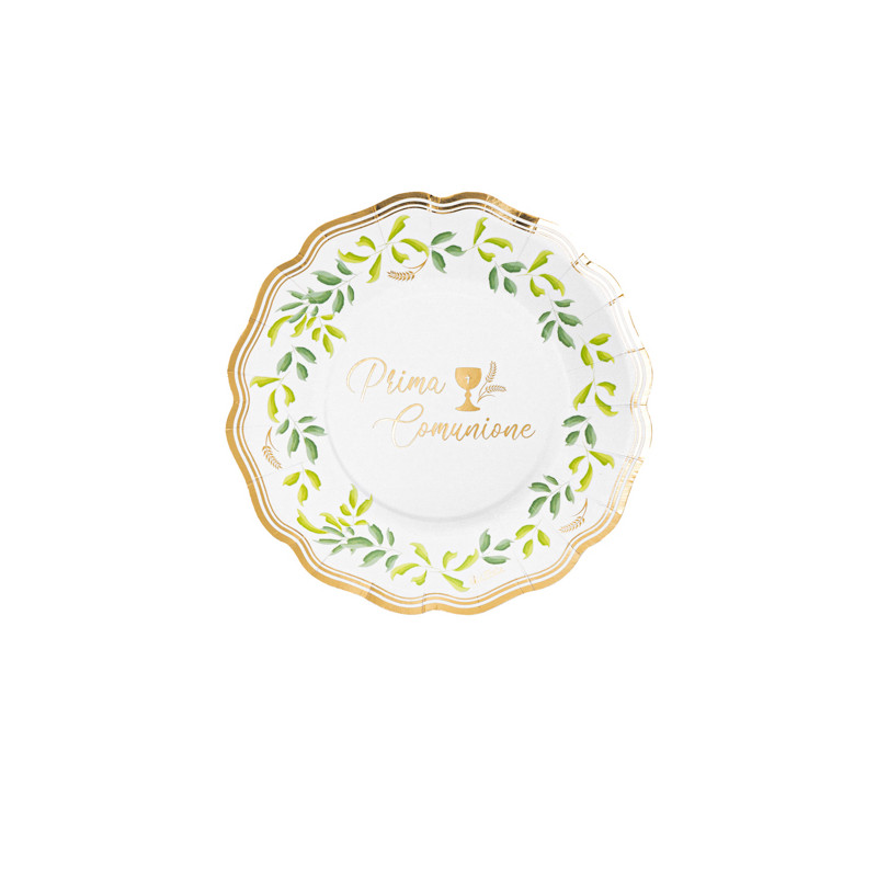 Piatti di carta Prima Comunione 21 cm - 8 pz