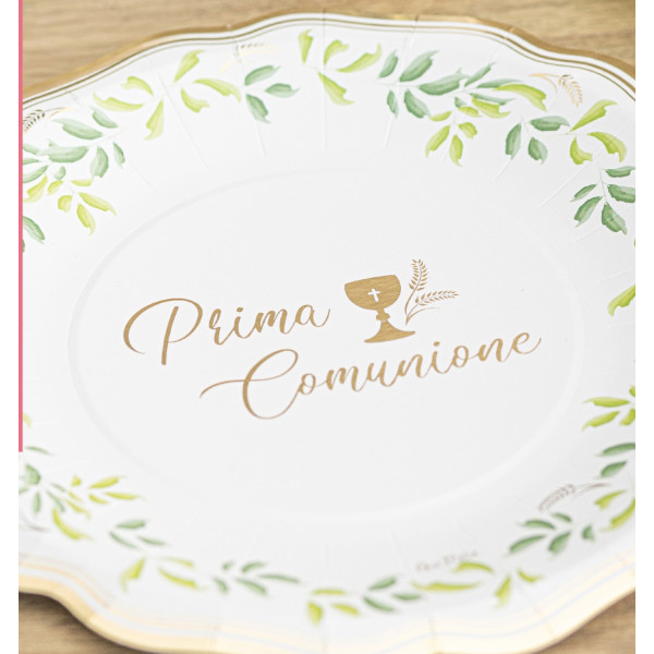 Piatti di carta Prima Comunione 21 cm - 8 pz