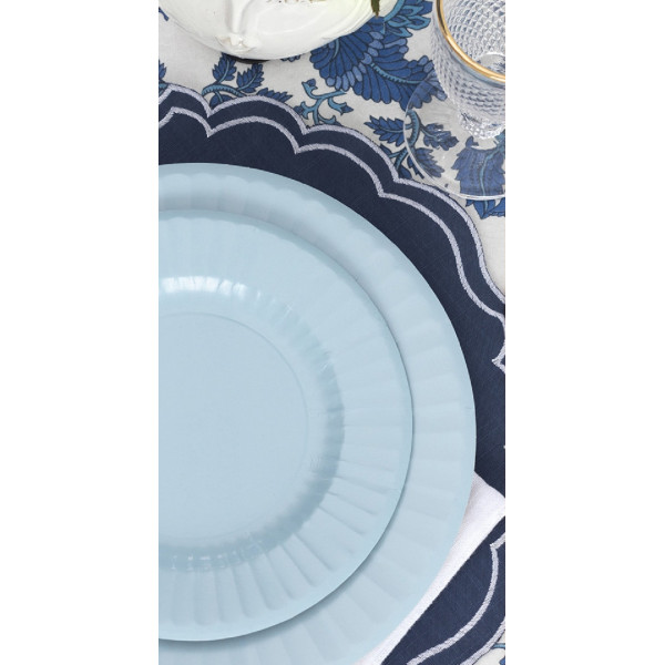Piatti di carta Blu Fiordaliso 27 cm - 8 pz