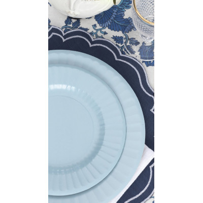 Piatti di carta Blu Fiordaliso 21 cm - 8 pz