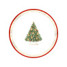 Piatti natalizi di carta grandi Christmas Teddy con albero e orsetti 33 cm - 6 pz