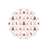 Piatti natalizi di carta Christmas Fantasy con nastri rossi 27 cm - 8 pz