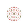 Piatti natalizi di carta da dessert Christmas Fantasy con nastri rossi 21 cm - 8 pz