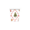 Bicchieri natalizi di carta Christmas Fantasy con nastri rossi 250 ml - 8 pz