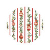 Piatti natalizi di carta grandi Stripes and Christmas a righe rosse 33 cm - 6 pz