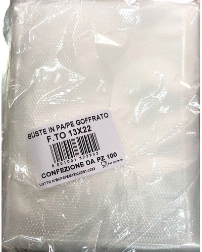 Buste per sottovuoto goffrate 13x22cm - 100pz