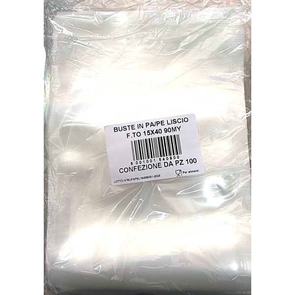 Buste per sottovuoto Lisce 15x40cm - 100pz