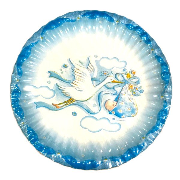 Piatti cicogna Celeste Ø 18 cm - 10 pezzi