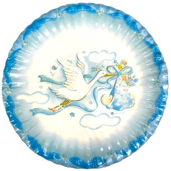 Piatti cicogna Celeste Ø 24 cm - 10 pezzi