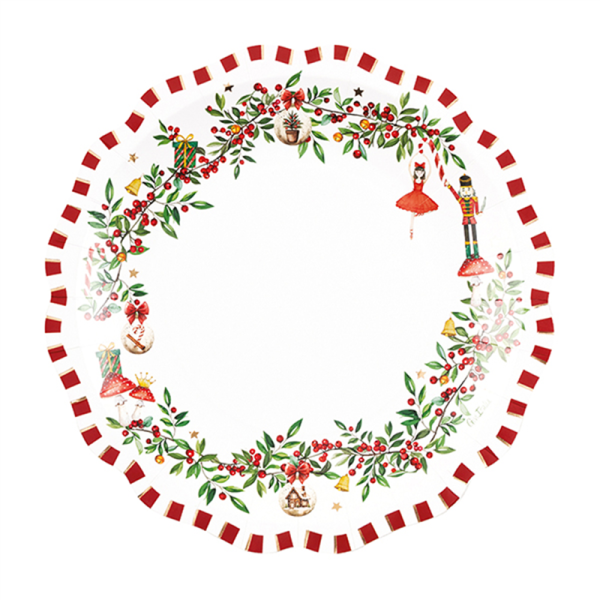 Piatto Christmas Vintage 27cm 8pz