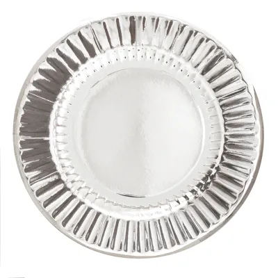 Sottopiatti in cartoncino argento 33 cm - 6 pz