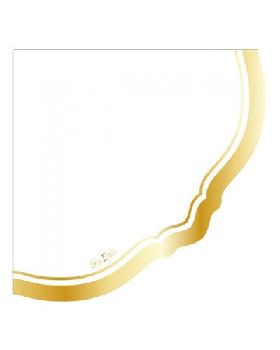 Tovaglioli Bianco bordo Oro 33x33 16pz