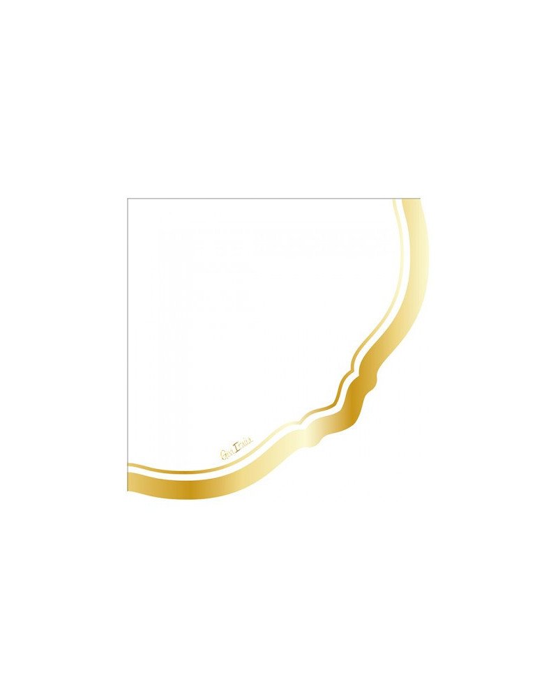 Tovaglioli Bianco bordo Oro 33x33 16pz