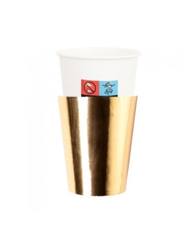 Bicchieri 250cc + Cover Oro Lucido 8pz