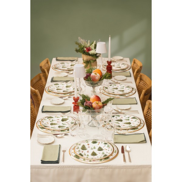 Piatti di carta natalizi Christmas Forest 27 cm - 8 pz